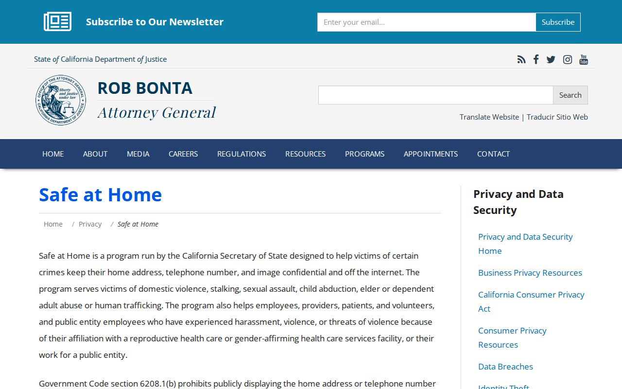 La Quinta neighbors research and Safe at Home address confidentiality