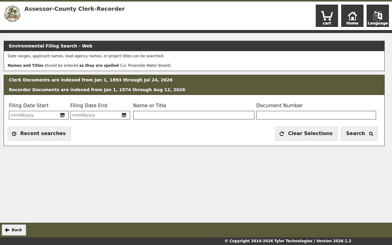 La Quinta previous residents research using the Riverside clerk document search